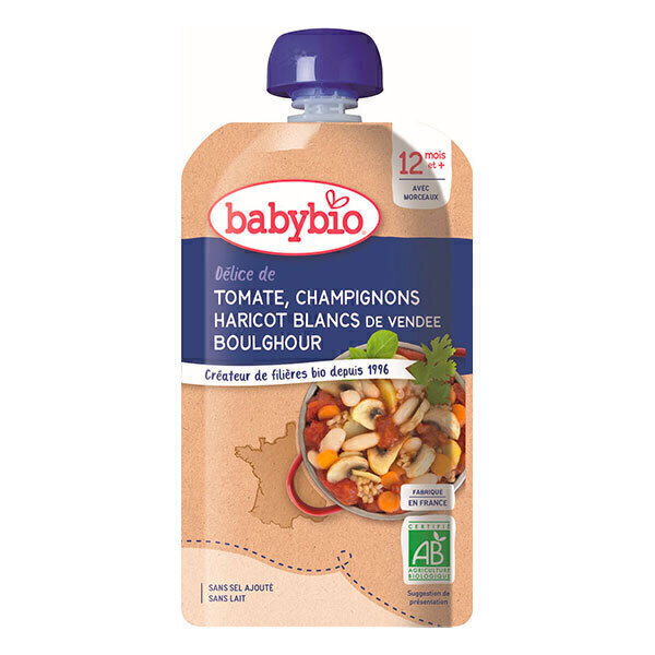 Babybio - Gourde tomate champignons haricots boulghour dès 12 mois - 180g