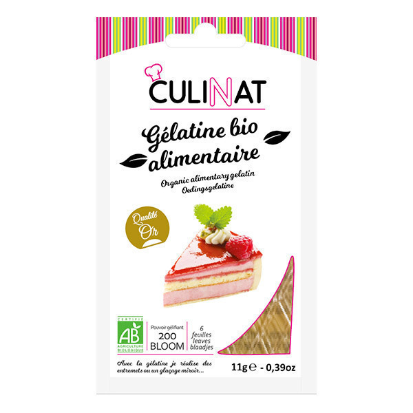 Culinat - Feuilles de Gélatine Bio 11g
