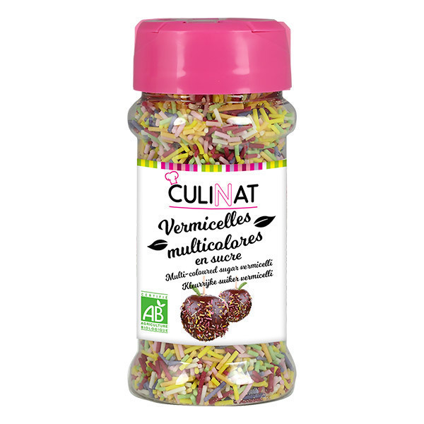 Culinat - Vermicelles décoratifs multicolores Bio 60g