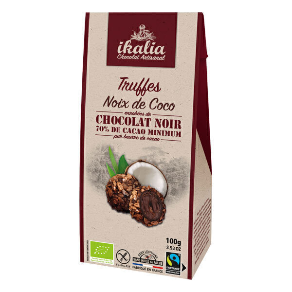 Ikalia - Truffes chocolat noir et noix de coco 100g