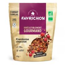 Favrichon - Muesli croustillant framboise chocolat sans gluten 1kg