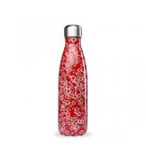 Qwetch - Bouteille isotherme inox Flowers rouge 50cl
