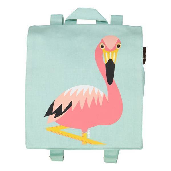 Coq En Pâte - Sac à dos coton bio Flamant rose 23cm Coq En Pâte - Sac à dos coton bio Flamant rose 23cm
