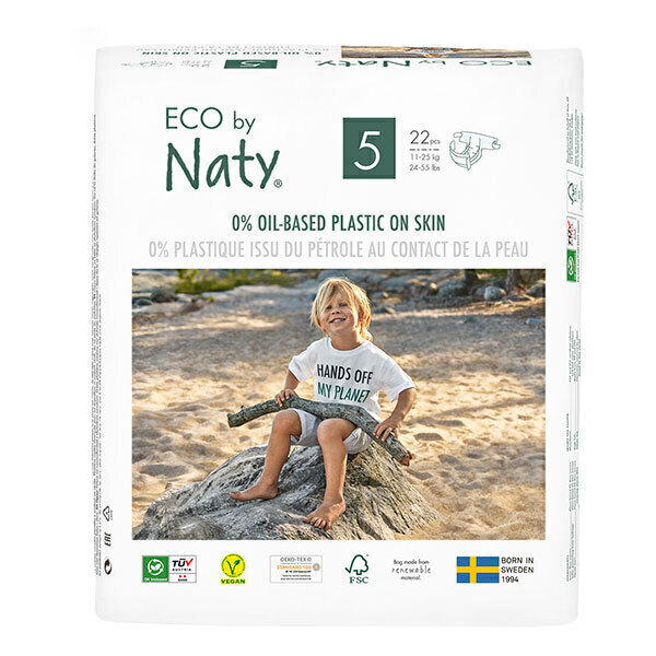 Eco by Naty - 40 Couches écologiques - Taille 5, 12-18 kg Eco by Naty - 40 Couches écologiques - Taille 5, 12-18 kg
