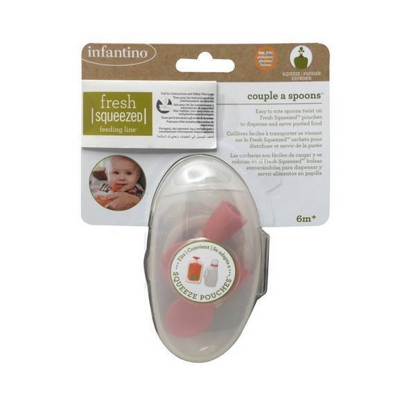 Infantino - Lot de 2 cuillères pour sachets gourdes Infantino - Lot de 2 cuillères pour sachets gourdes