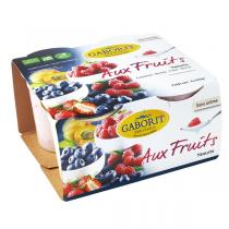 Gaborit - Yaourt aux fruits Fraise, Framboise, Myrtille, Abricot 4x125g
