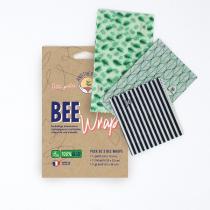 Bees Wrap Lot de 3/ emballages Alimentaires Tailles Assorties Bleu
