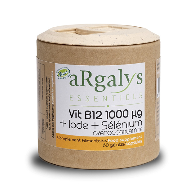 Argalys Essentiels - Vitamine B12 1000 µg + iode + sélénium - 60 gélules Argalys Essentiels - Vitamine B12 1000 µg + iode + sélénium - 60 gélules