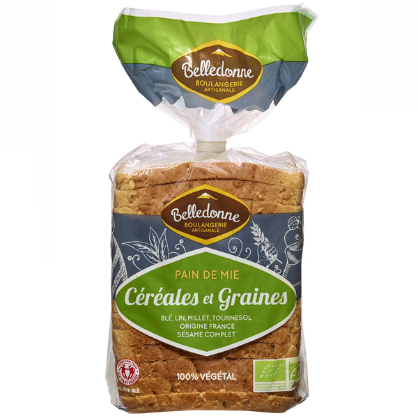 Belledonne - Pain de mie Céréales et graines 500g