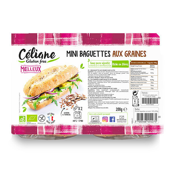 Céliane - Petites baguettes lin brun et tournesol 200g