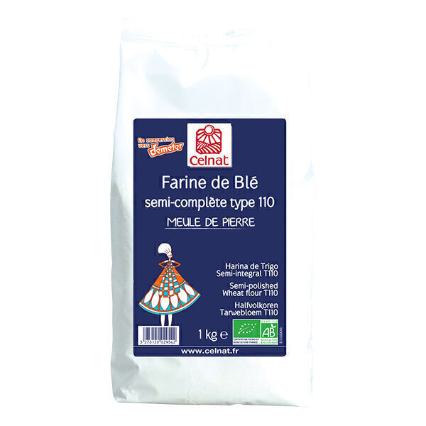 Celnat - Farine de blé T110 en conversion Demeter 1kg