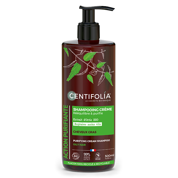 Centifolia - Shampoing Crème Cheveux gras Ortie et Argile vert 500ml