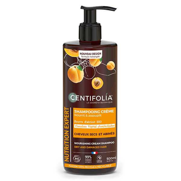 Centifolia - Shampooing crème cheveux secs Abricot et Jojoba-500ml