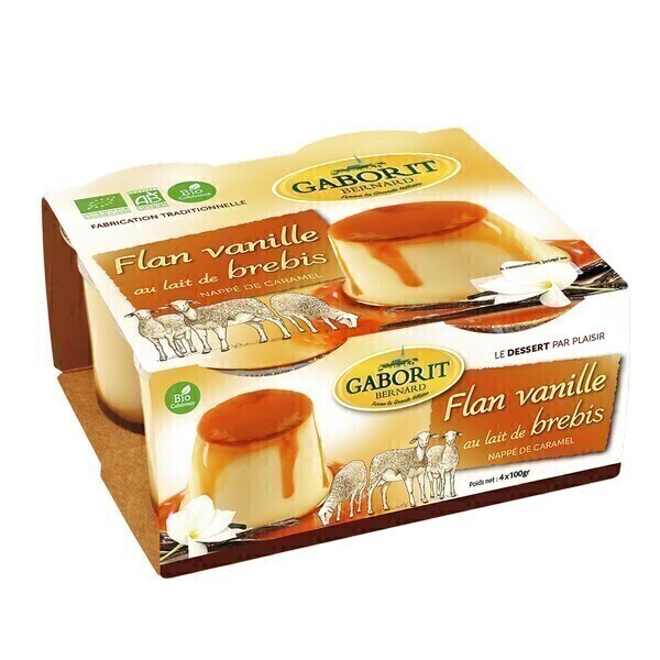 Gaborit - Flan vanille nappé caramel au lait de brebis 4x100g