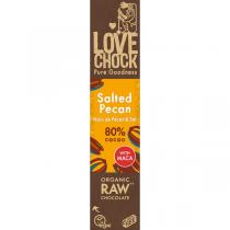 Lovechock - Barre chocolat noir cru 80% noix de pécan et sel 40g