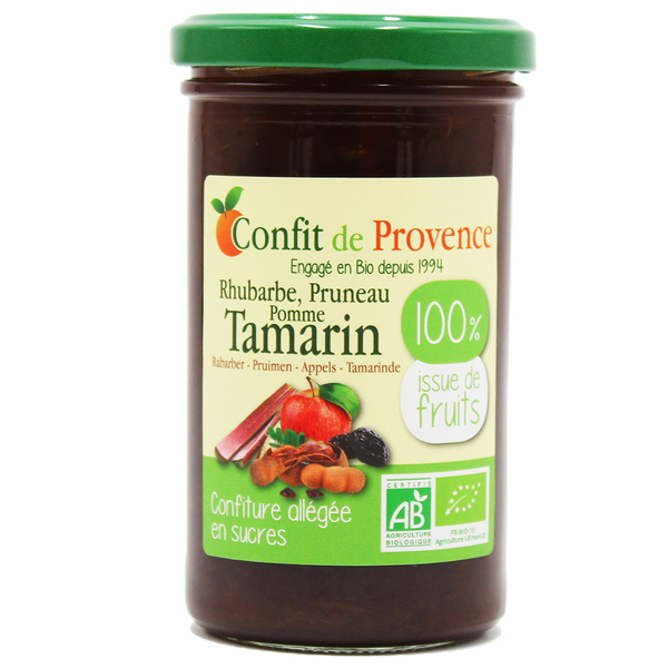 Confit de Provence - Confiture allégée en sucre Rhubarbe Pruneau 290g Confit de Provence - Confiture allégée en sucre Rhubarbe Pruneau 290g