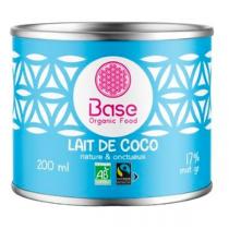 Base Organic Food - Lait de coco nature 17% MG 20cl