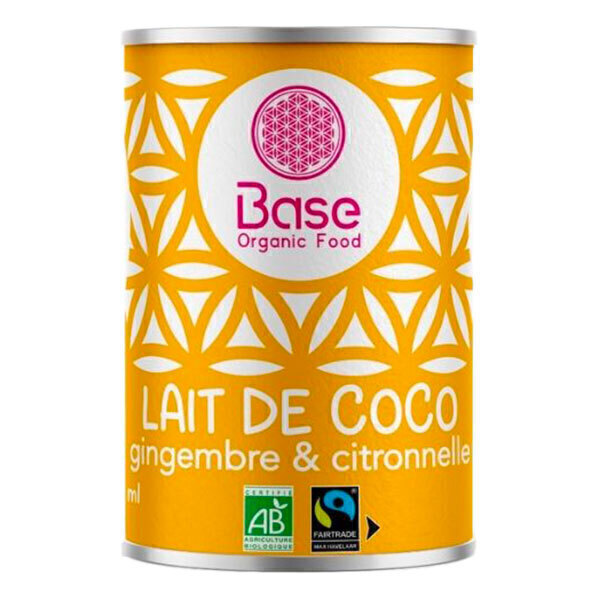 Base Organic Food - Lait de coco gingembre et citronnelle 40cl
