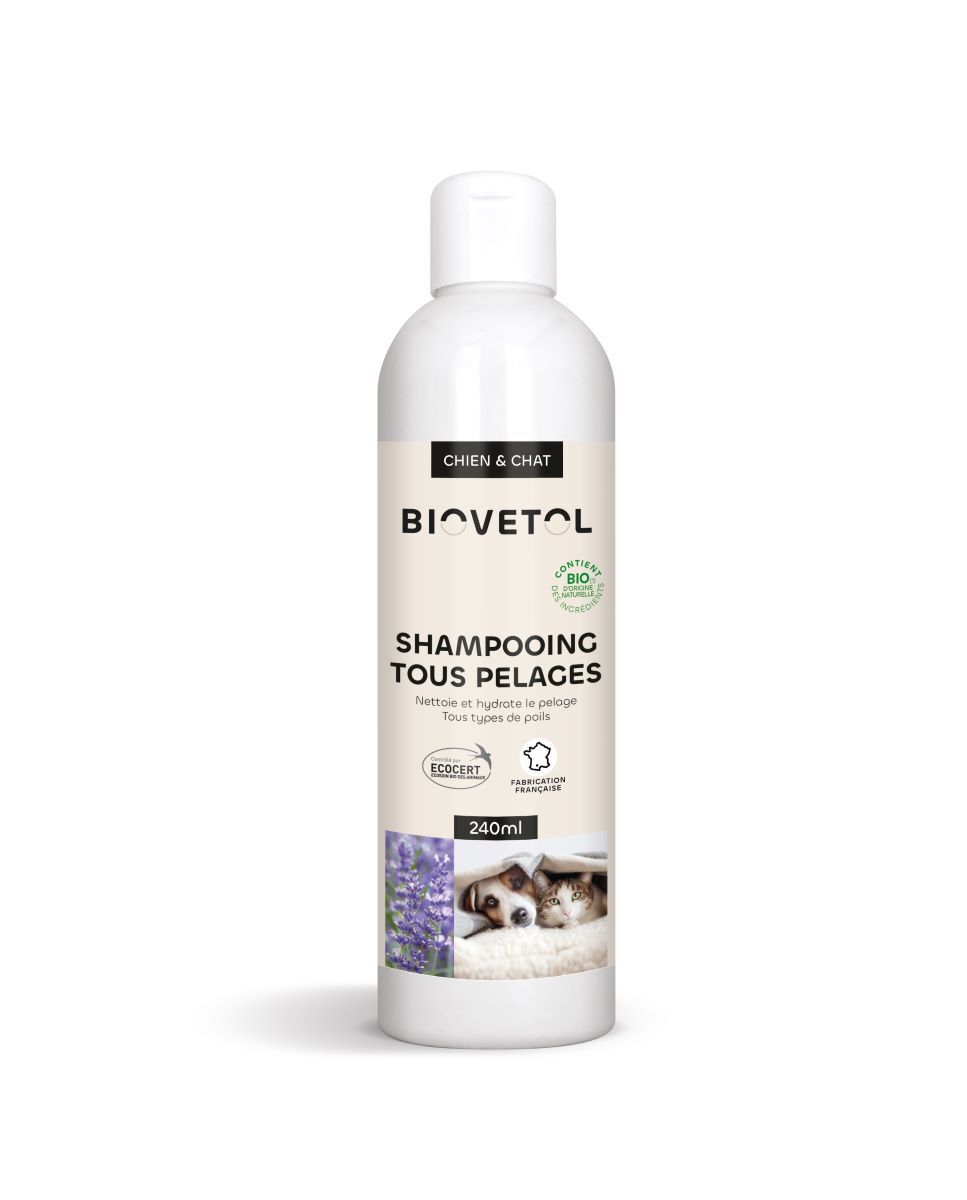 Biovetol - Shampooing tous pelages chien et chat Bio 240ml