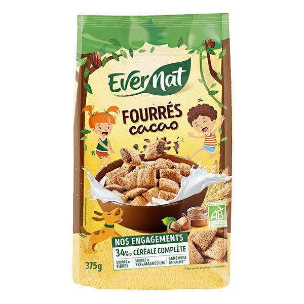 Evernat - Céréales fourrés cacao 375g