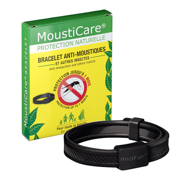 Mousticare - Bracelet anti-moustiques ajustable noir