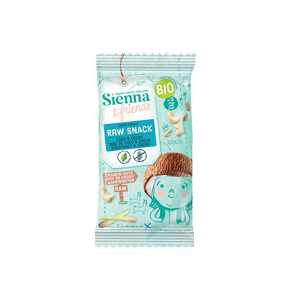 Sienna & Friends - Snack cru noix de coco et cacao 20g - Dès 36 mois