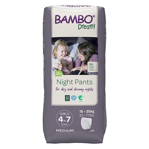 Bambo Nature - 10 culottes d'apprentissage Nuit Fille 4-7 ans TM 15-35kg