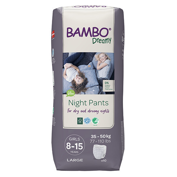 Bambo Nature - 10 culottes d'apprentissage Nuit Fille TL 8-15 ans 35-50kg
