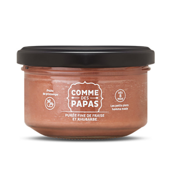 Compote Fine De Rhubarbe Et Fraise Des 8 Mois 130g Comme Des Papas