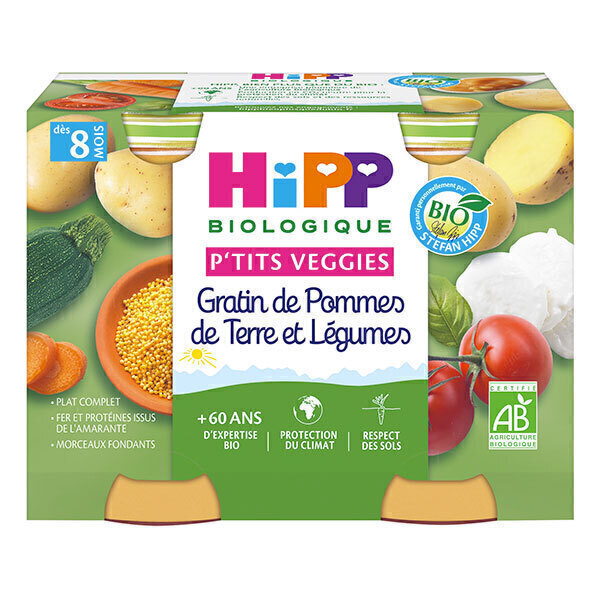 Gratin De Pommes De Terre Et Legumes Pots 2x190g Hipp