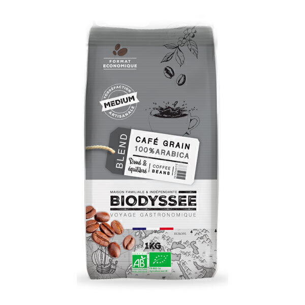 Biodyssée - Café en grains 100% arabica medium 1KG