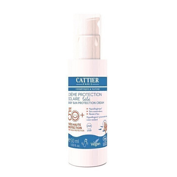 Cattier - Crème protection solaire bébé SPF 50+ 50ml
