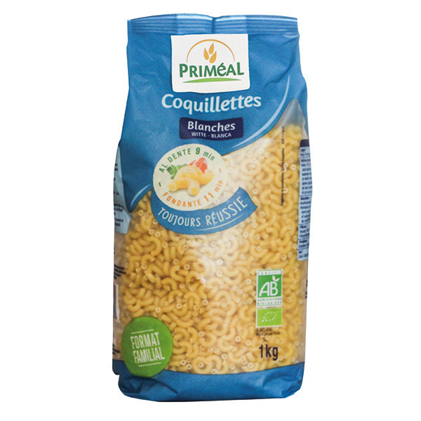 Priméal - Coquillettes blanches 1Kg Priméal - Coquillettes blanches 1Kg