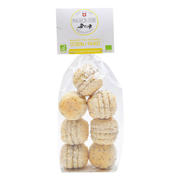 Biscuits Bio des Savoie - Macaron Citron Pavot 150g Biscuits Bio des Savoie - Macaron Citron Pavot 150g