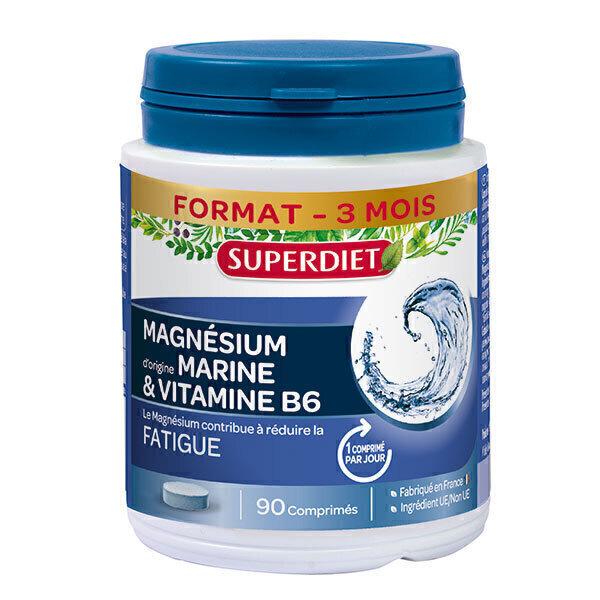 SUPERDIET - Magnesium marin et vitamine B6 90 comprimés