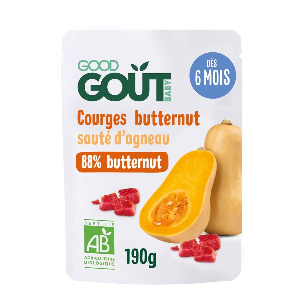 Good Gout - Plat Courges Butternut Sauté d'Agneau dès 6 mois - 190g