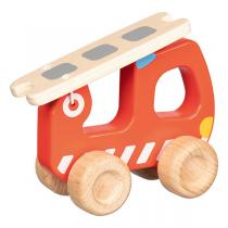 Goki - Camion de pompiers en bois avec échelle - Dès 2 ans