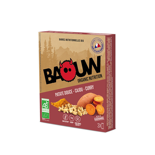 Baouw - Barres énergétiques patate douce cajou curry 3x25g