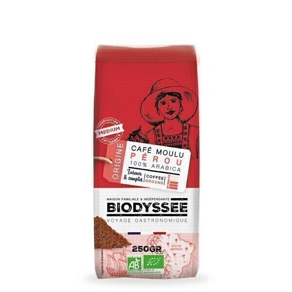 Biodyssée - Café moulu 100% Pérou pure origine 250g