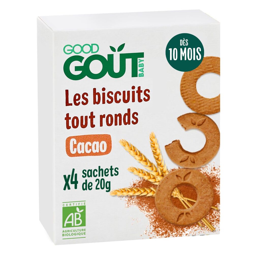Good Gout - Biscuits tout ronds cacao 80g - Dès 10 mois