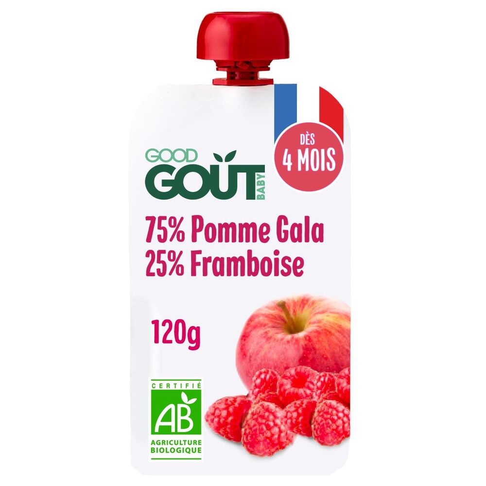 Good Gout - Gourde de fruits pomme framboise 120g - Dès 4 mois