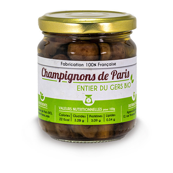 Le Jardin de Nina - Champignons de Paris émincés bocal 110g Le Jardin de Nina - Champignons de Paris émincés bocal 110g