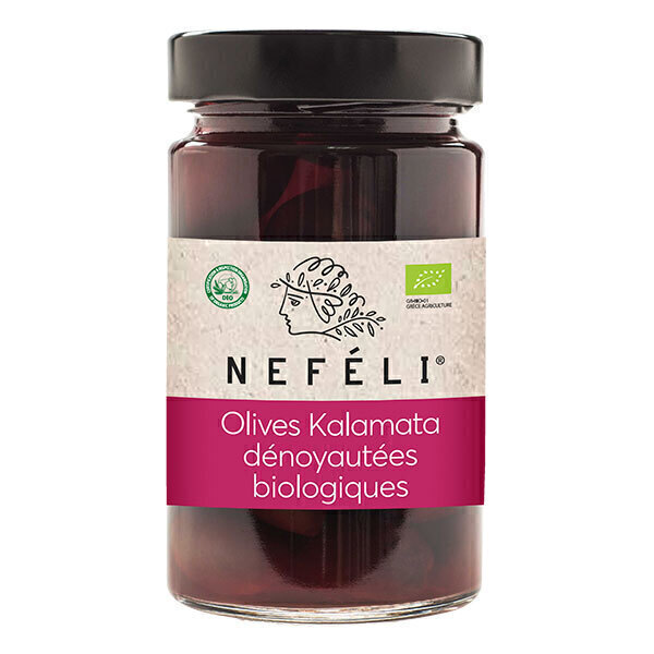 NEFÉLI - Olives noires Kalamata dénoyautées 300g