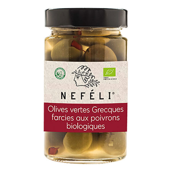 NEFÉLI - Olives vertes farcies aux poivrons 300g