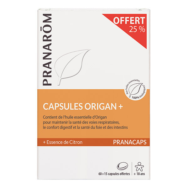 Pranarôm - Capsules à l'origan 60 capsules + 15 offertes