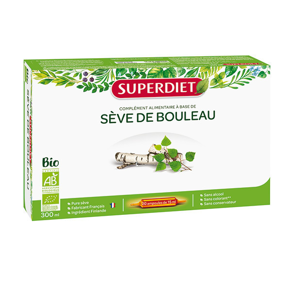 SUPERDIET - Sève de bouleau bio 20x15ml