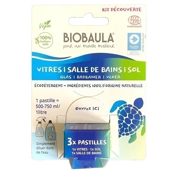 Biobaula - Kit découverte Pastilles de nettoyage écologiques x3