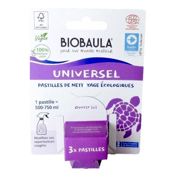 Biobaula - Pastilles de nettoyage écologiques Multi usages x3