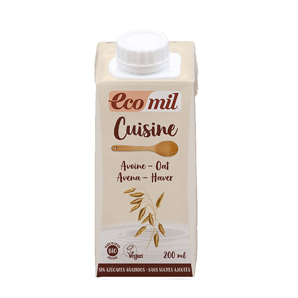 EcoMil - Crème cuisine avoine sans sucre ajouté Bio 200ml