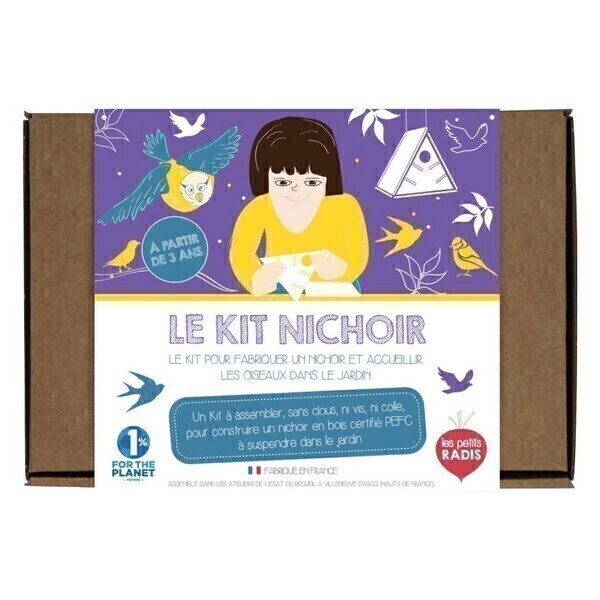 Les Petits Radis - Kit pour fabriquer un nichoir à oiseaux - Dès 3 ans Les Petits Radis - Kit pour fabriquer un nichoir à oiseaux - Dès 3 ans